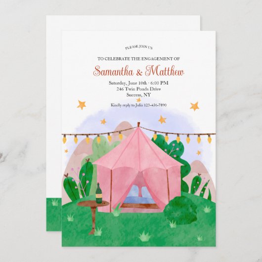 Invitation Tente extérieure (Devant / Derrière)