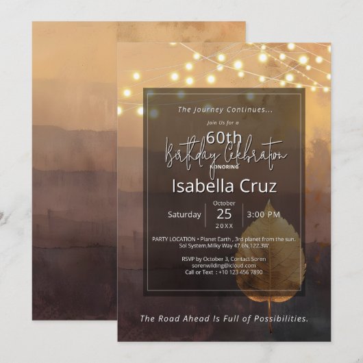 Invitation Tenue dans l'immobilité | Design minimaliste (Devant / Derrière)