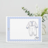 Invitation Tenue de baptême bleue (Debout devant)