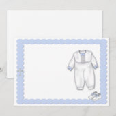 Invitation Tenue de baptême bleue (Devant / Derrière)