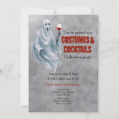 Invitation Tenue de fantôme effrayant Cocktail Soirée Hallowe (Devant)