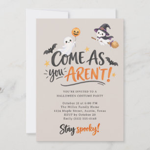 Invitation Tenue de fête d'Halloween : Venez comme vous n'ête