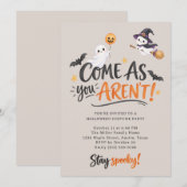 Invitation Tenue de fête d'Halloween : Venez comme vous n'ête (Devant / Derrière)