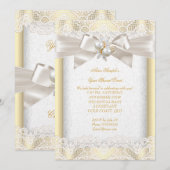 Invitation Tenue de fête élégante en dentelle de perle de crè (Devant / Derrière)