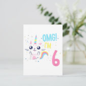 Invitation Tenue de fête pour fille de 6 ans Licorne cadeau (Debout devant)