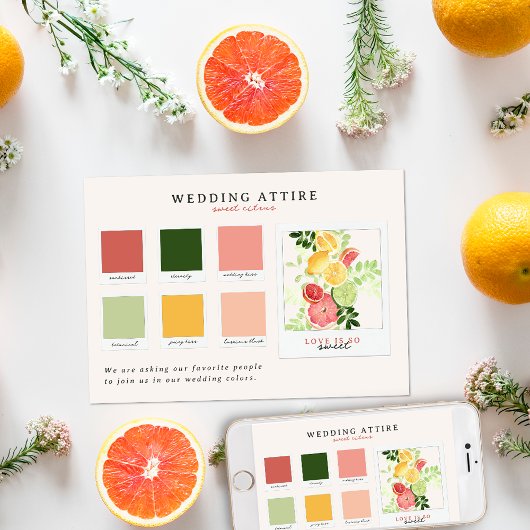 Invitation Tenue de Mariage | Palette de Couleurs Citron