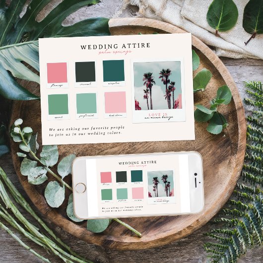 Invitation Tenue de Mariage | Palette de Palm Springs Califor