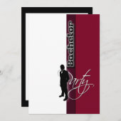 Invitation "Tenue de soirée" élégante bordeaux pour enterreme (Devant / Derrière)