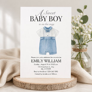 Invitation Tenue élégant vintage pour bébé garçon Baby Shower