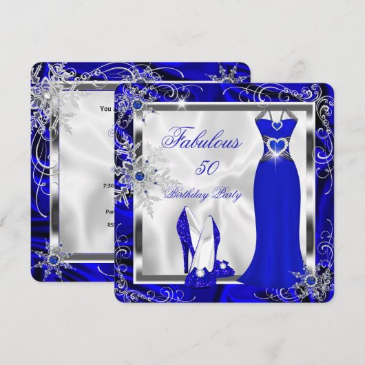 Invitation Tenue fabuleuse pour une soirée royale Robe bleue (Devant / Derrière)
