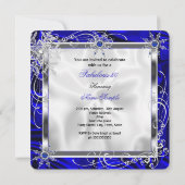 Invitation Tenue fabuleuse pour une soirée royale Robe bleue (Dos)