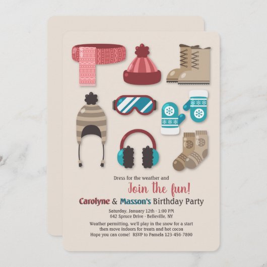 Invitation tenue pour temps froid (Devant / Derrière)