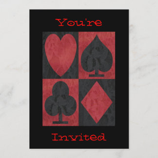 Invitation Tenues rouges et noires en dentelle,