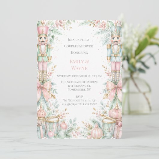 Invitation Tenuis Nutcracker Noël Couples Shower (Debout devant)