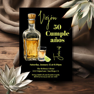 Invitation Tequila prise de l'anniversaire de l'homme