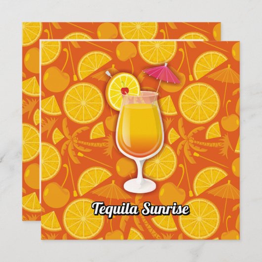 Invitation Tequila Sunrise (Devant / Derrière)
