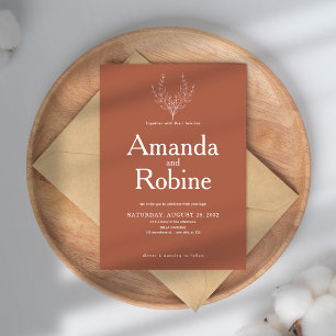 Invitation Teracota simple élégant Mariage minimal