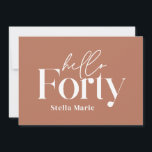 Invitation Teracotta minimaliste moderne simple 40e anniversa<br><div class="desc">Typographie minimaliste moderne simple terre cuite et blanc invitation de 40ème anniversaire. Une collection contemporaine.</div>