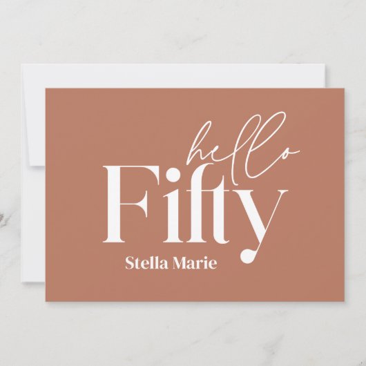 Invitation Teracotta minimaliste moderne simple 50e anniversa (Devant)