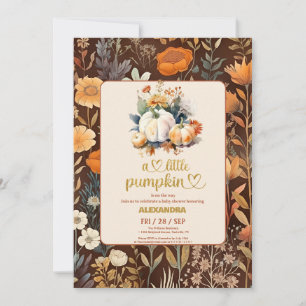 Invitation Teracotta petite citrouille automne baby shower