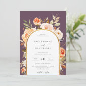 Invitation Terme Automne Botanique Arc Floral Mariage (Debout devant)