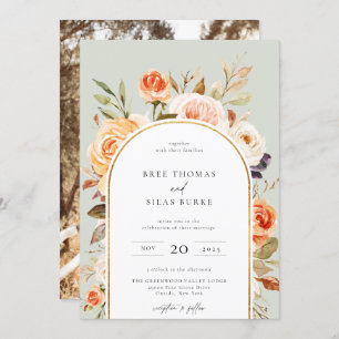 Invitation Terme Automne Botanique Arc Floral Mariage