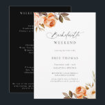 Invitation Terme automne Floral Bachelorette Week-end<br><div class="desc">Terme Aquarelle Botanique Automne Cadre Floral,  Bachelorette Weekend Invitation. Caractéristiques,  itinéraire du week-end sur le dos.</div>