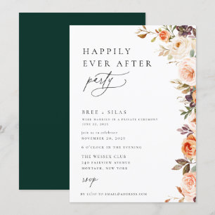 Invitation Terme Automne Floral Heureux Jamais Après La Fête