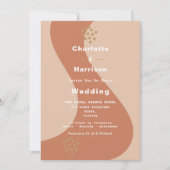 Invitation Terme en terre cuite douce moderne Mariage Abstrai (Devant)