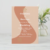 Invitation Terme en terre cuite douce moderne Mariage Abstrai (Debout devant)