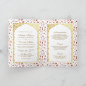 Invitation Terme Floral tout en un Mariage Indien d'or (Intérieur)
