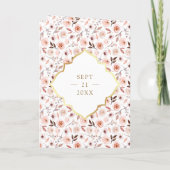 Invitation Terme Floral tout en un Mariage Indien d'or (Dos)