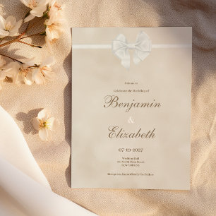 Invitation Terme neutre vintage élégant blanc Mariage