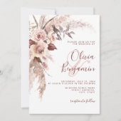 Invitation Terme Terracotta Floral Champagne Boho Mariage (Devant)