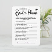 Invitation Terminer Le Jeu De Fête des mariées Phrase Brides (Debout devant)