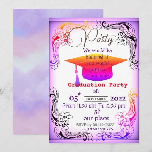 Invitation Terminez le diplôme (Devant / Derrière)