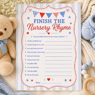 Invitation Terminez le jeu de baby shower sur les comptines