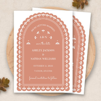 Invitation Terra Cotta Arch Automne Enregistrer La Date
