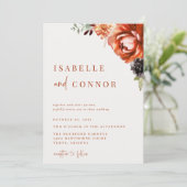 Invitation Terra Cotta Automne Mariage Floral (Debout devant)