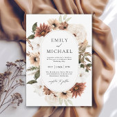 Invitation Terra Cotta Boho Mariage de automne Floral