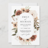 Invitation Terra Cotta Boho Mariage de automne Floral (Devant)