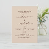 Invitation Terra Cotta Boho Mariage Moderne Simple (Debout devant)