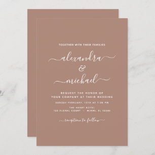 Invitation Terra Cotta Boho Mariage Moderne Simple
