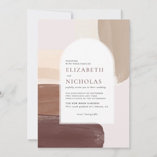 Invitation Terra Cotta épicée moderne | Mariage Boho (Devant)