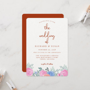 Invitation Terra Cotta Floral Mariage