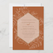 Invitation Terra Cotta Mariage floral géométrique (Devant)