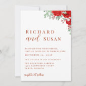 Invitation Terra Cotta Red Elegant Mariage Fleur (Devant)