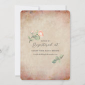 Invitation Terra Cotta Toscane Rose de miel Fête des mariées (Dos)