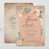 Invitation Terra Cotta Toscane Rose de miel Fête des mariées (Devant / Derrière)