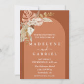 Invitation Terra Cotta Tropical Boho Bouquet Arch (Devant)